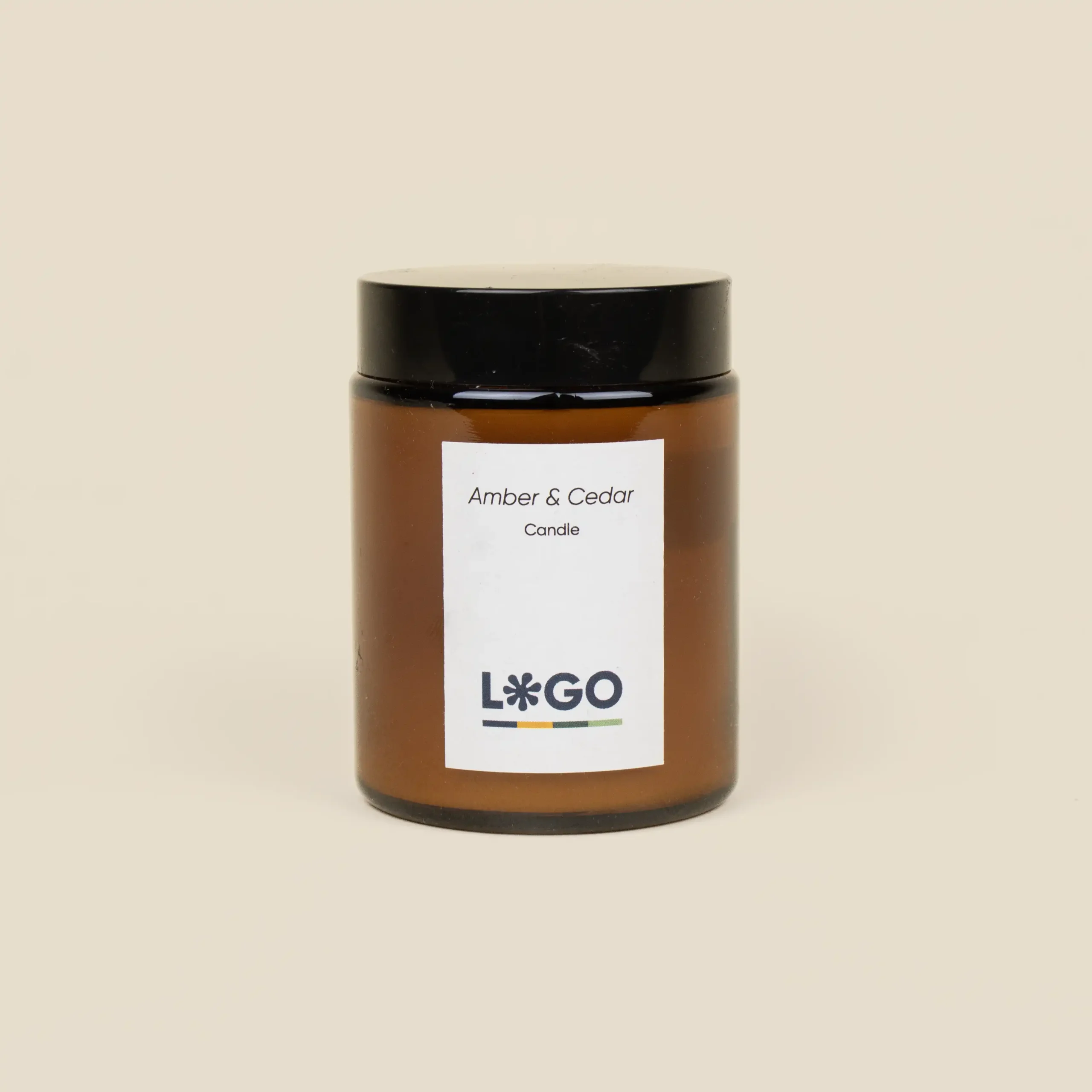 CANDI: Scented soy candle. Full-color custom on the sticker