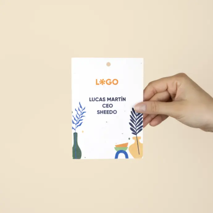 PAPIER À GRAINES : Badge A6. 10,5×14,8 cm.