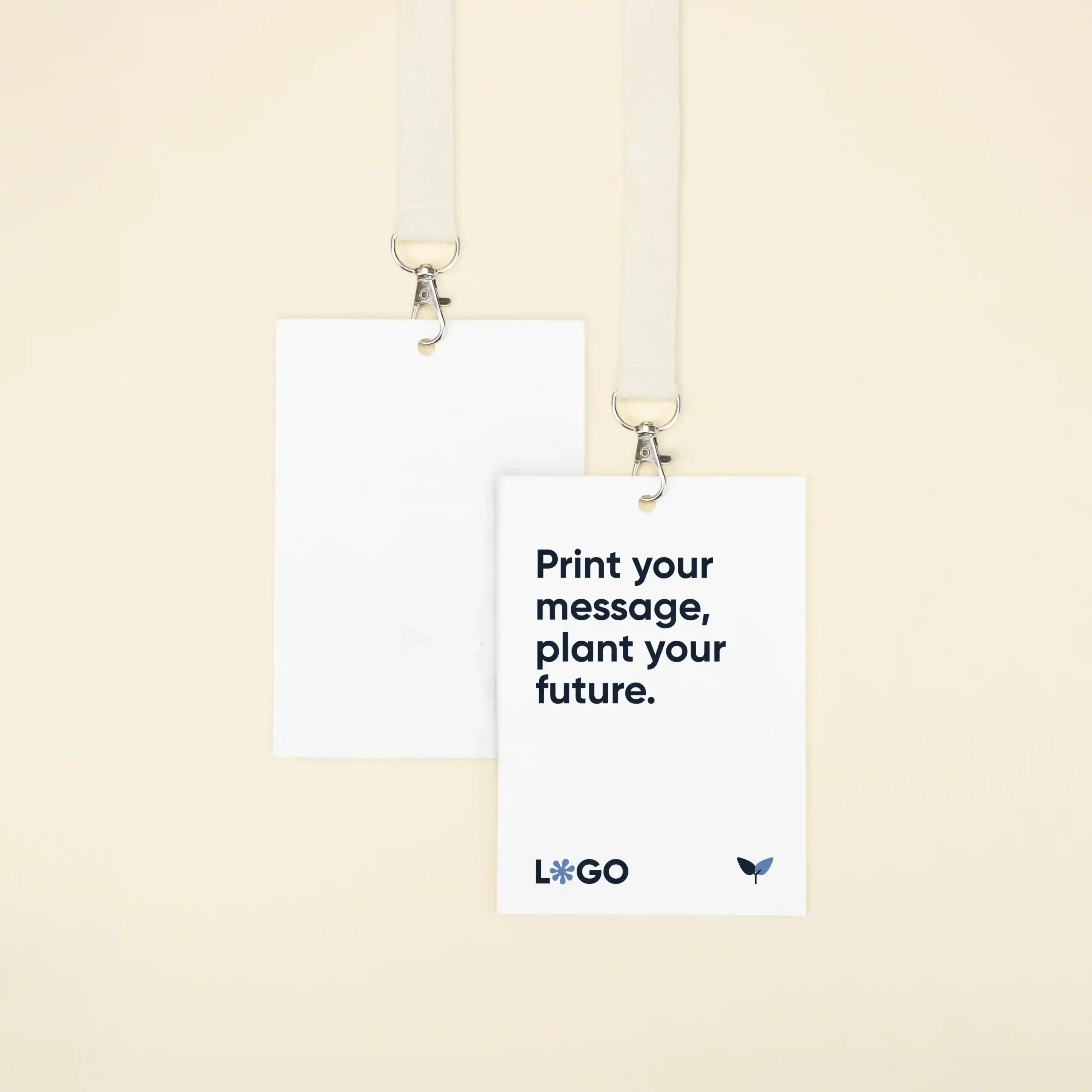 [12008] EVENT KIT: A6 plantable badge (Full color printing 1 side) + Organic cotton lanyard LANNY (No printing)
