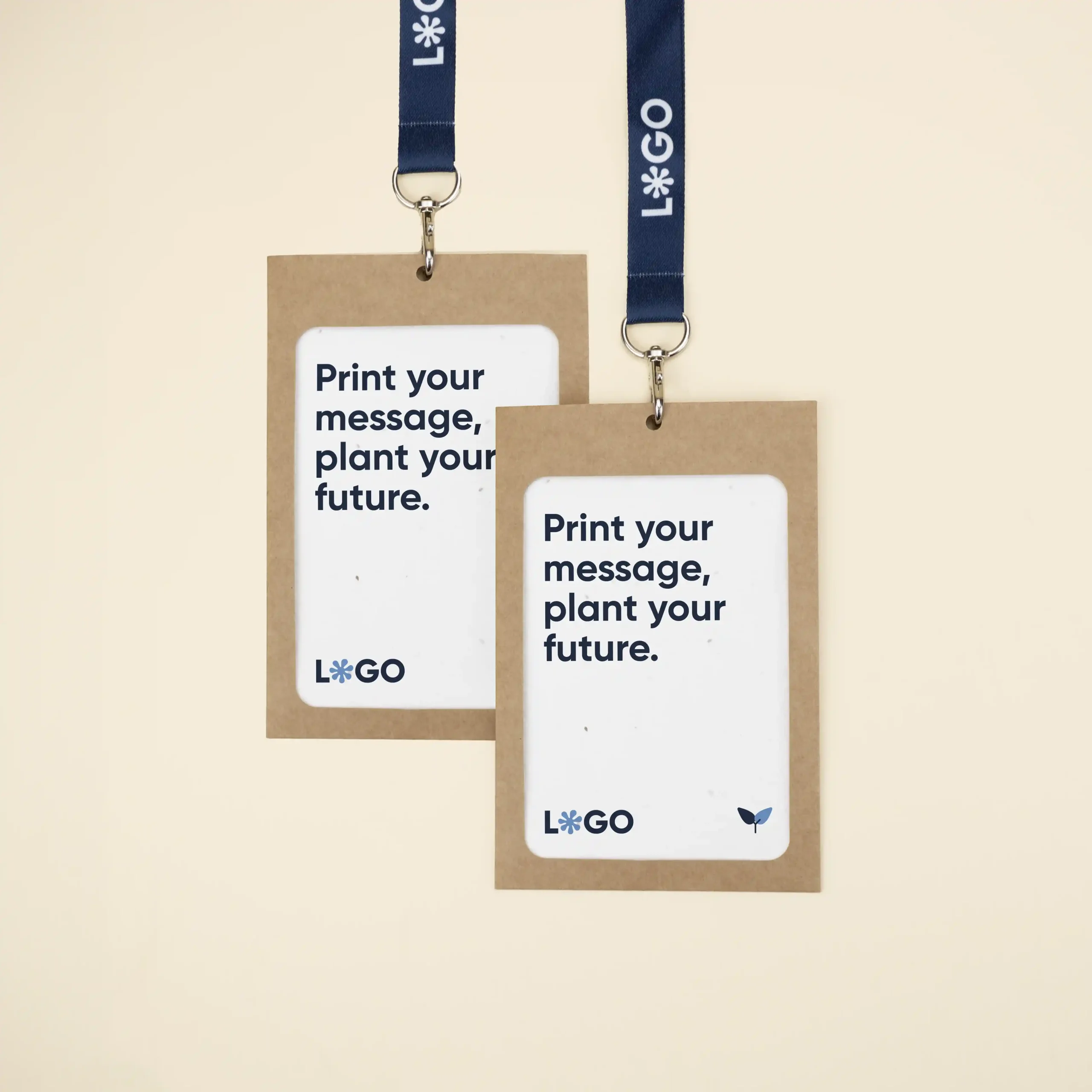 [12010] KIT EVENTOS: Flyer papel eco A6 (Impresión todo color 1 cara) + Funda acreditación KASE 0/0 (13x9cm, kraft, sin impresión) + Lanyard rPET COLLIN (Impresión todo color en las 2 caras)