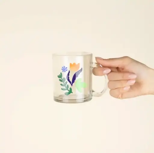[004002] LINA: Glass mug. Full color printing